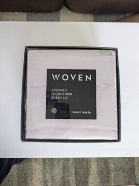MALOUF Double Brushed Microfiber Sheet Set RV/Short Queen Size, Lilac - New